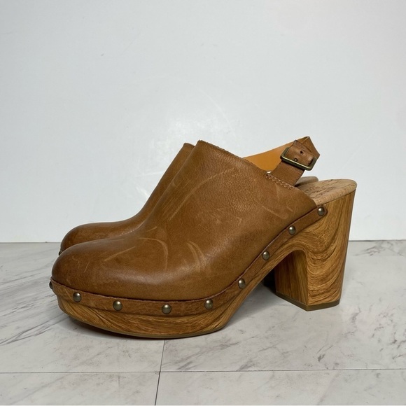 New! Kork Ease Darby Brown Terra Leather Heeled Clog 11M - Picture 13 of 13